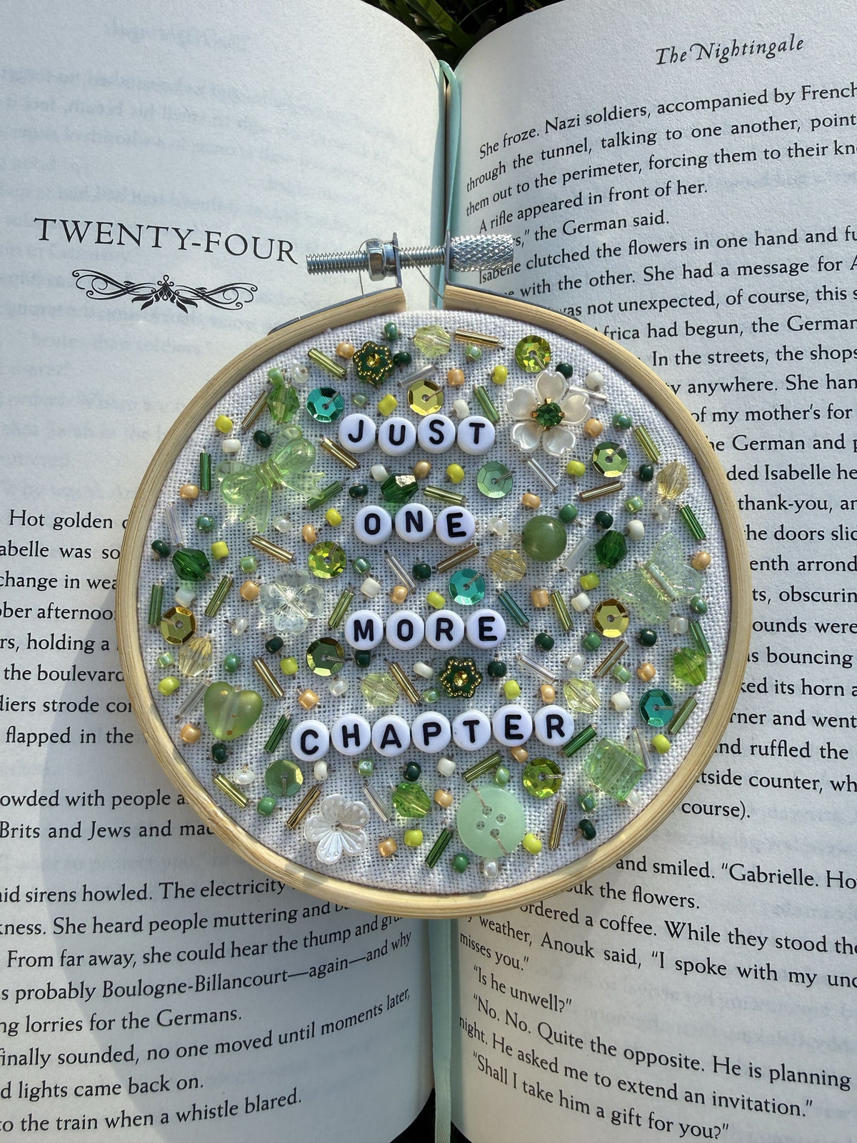 just one more chapter - bookish beaded embroidery