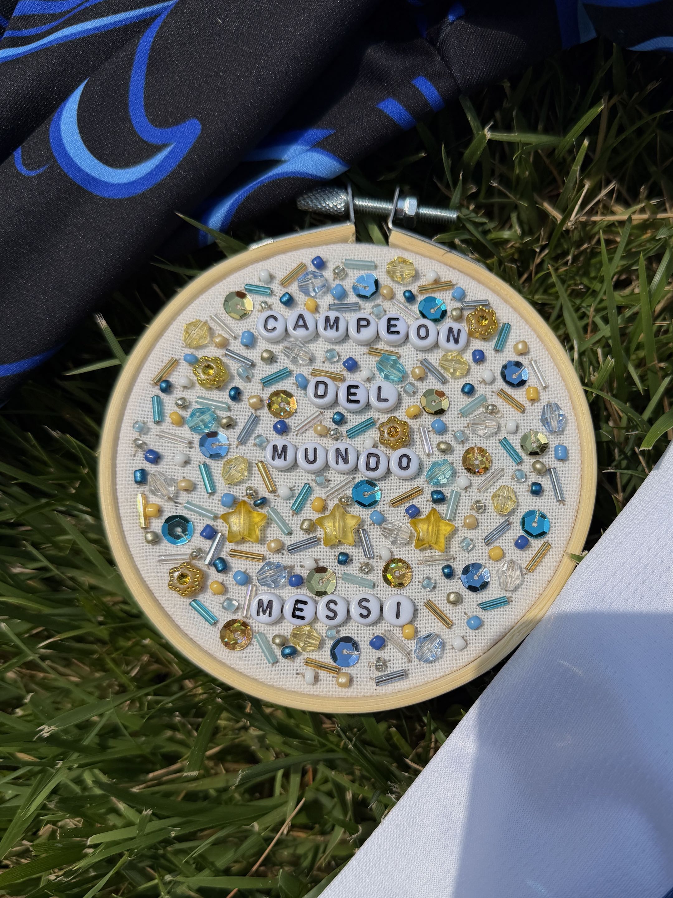 messi campeon del mundo beaded embroidery